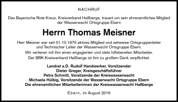 Traueranzeige von Thomas Meisner von Neue Presse Coburg