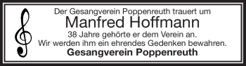Traueranzeige von Manfred Hoffmann von Frankenpost