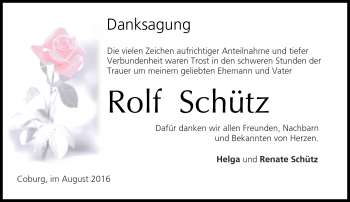 Traueranzeige von Rolf Schütz von Neue Presse Coburg