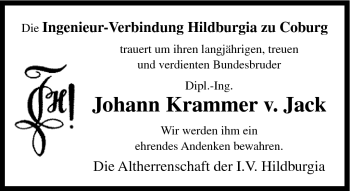 Traueranzeige von Johann Krammer v. Jack von Neue Presse Coburg