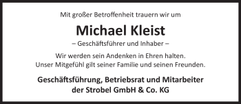 Traueranzeige von Michael Kleist von Neue Presse Coburg