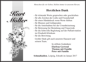 Traueranzeige von Kurt Möller von Südthüringer Presse