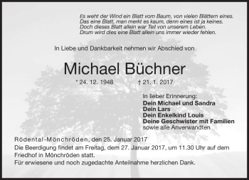 Traueranzeige von Michael Büchner von Neue Presse Coburg