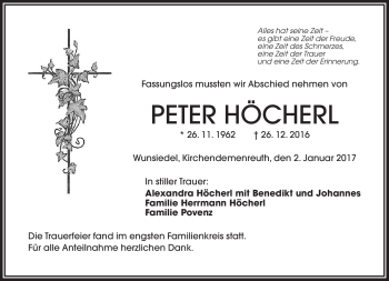 Traueranzeige von Peter Höcherl von Frankenpost