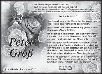 Traueranzeige von Peter Groß von Südthüringer Presse