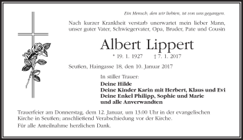Traueranzeige von Albert Lippert von Frankenpost