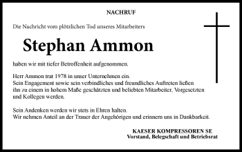 Traueranzeige von Stephan Ammon von Neue Presse Coburg