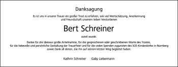 Traueranzeige von Bert Schreiner von Neue Presse Coburg