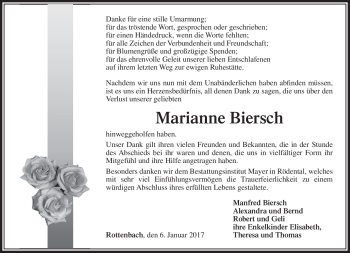 Traueranzeige von Marianne Biersch von Neue Presse Coburg