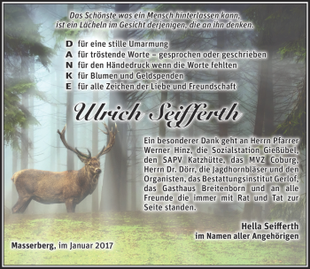 Traueranzeige von Ulrich Seifferth von Südthüringer Presse