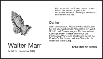 Traueranzeige von Walter Marr von Neue Presse Coburg