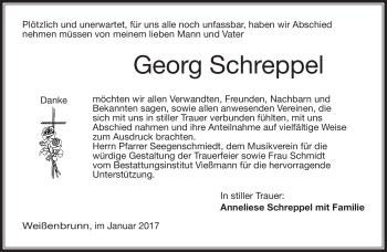 Traueranzeige von Georg Schreppel von Neue Presse Coburg