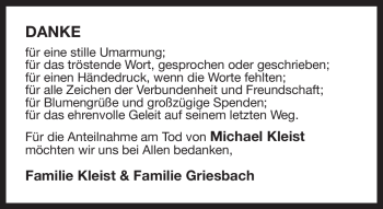 Traueranzeige von Michael Kleist von Neue Presse Coburg