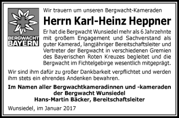 Traueranzeige von Karl-Heinz Heppner von Frankenpost