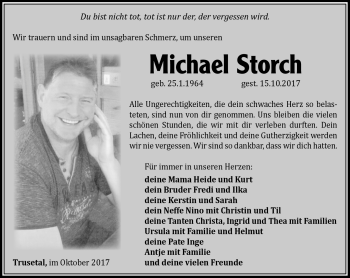 Traueranzeige von Michael Stroch von Südthüringer Presse
