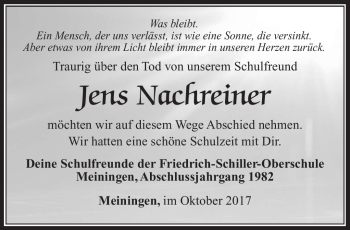 Traueranzeige von Jens Na von Südthüringer Presse
