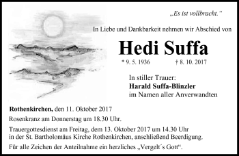 Traueranzeige von Heidi Suffa von Neue Presse Coburg