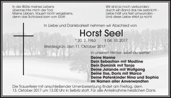 Traueranzeige von Horst Seel von Frankenpost