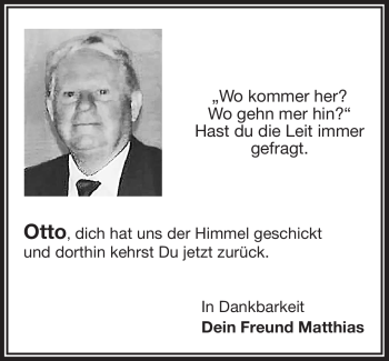 Traueranzeige von Otto  von Frankenpost