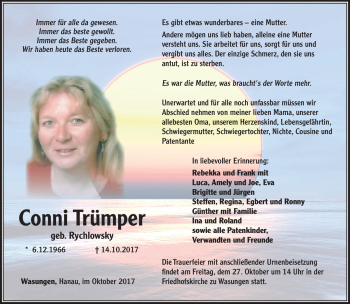 Traueranzeige von Conni Trumper von Südthüringer Presse