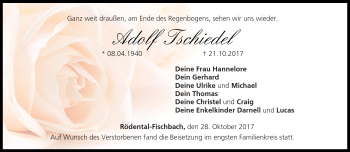 Traueranzeige von Adolf Tschiedel von Neue Presse Coburg