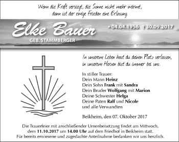 Traueranzeige von Elke Bauer von Neue Presse Coburg