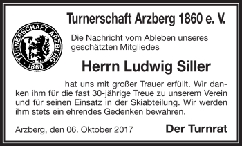 Traueranzeige von Ludwig Siller von Frankenpost
