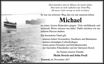 Traueranzeige von Michael Storch von Südthüringer Presse