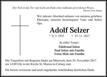 Traueranzeige von Adolf Stelzer von Neue Presse Coburg