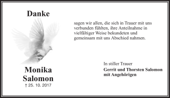 Traueranzeige von Monika Salomon von Frankenpost