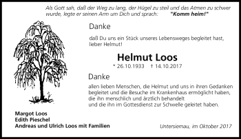 Traueranzeige von Helmut Loos von Neue Presse Coburg