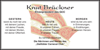 Traueranzeige von Knut Brückner von Südthüringer Presse