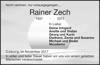 Traueranzeige von Rainer Zech von Neue Presse Coburg
