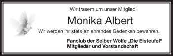 Traueranzeige von Monika Albert von Frankenpost