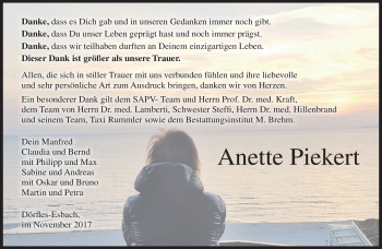 Traueranzeige von Anette Piekert von Neue Presse Coburg