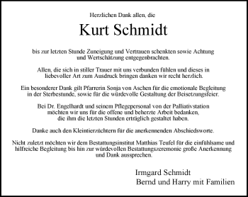 Traueranzeige von Kurt Schmidt von Neue Presse Coburg