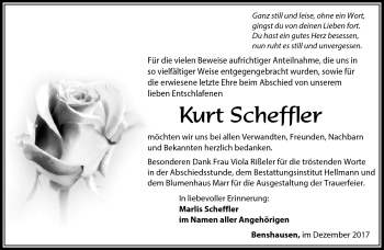 Traueranzeige von Kurt Scheffler von Südthüringer Presse