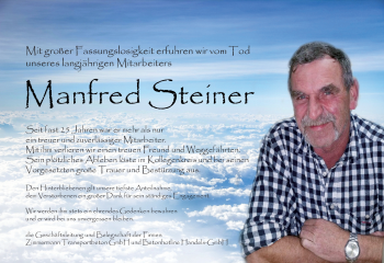 Traueranzeige von Manfred Steiner von Südthüringer Presse