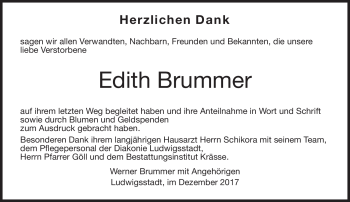 Traueranzeige von Edith Brummer von Neue Presse Coburg
