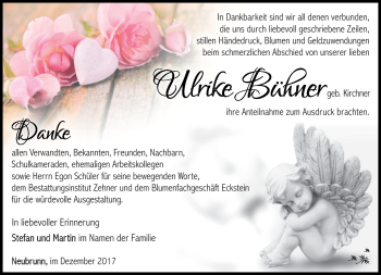 Traueranzeige von Ulrike Bühner von Südthüringer Presse
