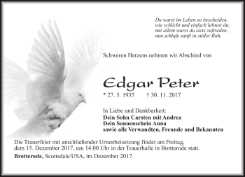 Traueranzeige von Edgar Peter von Südthüringer Presse
