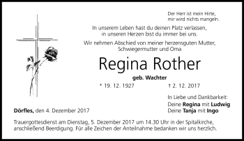 Traueranzeige von Regina Rother von Neue Presse Coburg