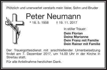 Traueranzeige von Peter Neumann von Frankenpost