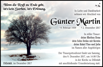 Traueranzeige von Günter Martin von Südthüringer Presse