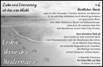 Traueranzeige von Erika Westermann von Südthüringer Presse