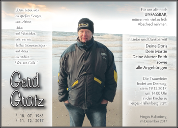 Traueranzeige von Gerd Gratz von Südthüringer Presse