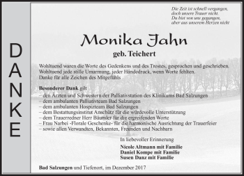 Traueranzeige von Monika Jahn von Südthüringer Presse