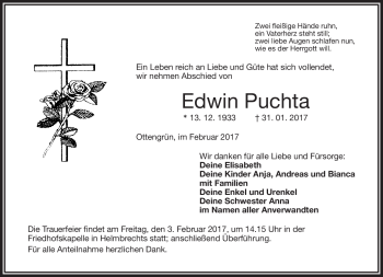 Traueranzeige von Edwin Puchta von Frankenpost