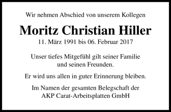 Traueranzeige von Christian Hiller von Südthüringer Presse