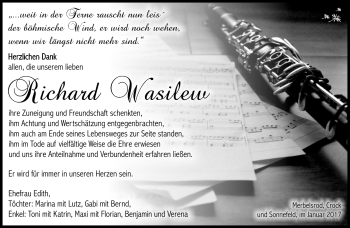 Traueranzeige von Richard Wasillew von Südthüringer Presse